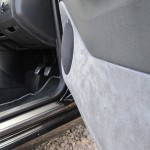 Skoda Fabia custom door fabrication covered in genuine alcantara
