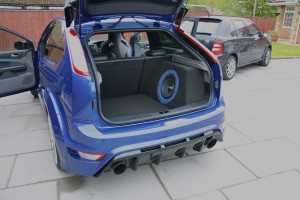 Sonic Punch High end Car Audio SQ System Ford Focus RS 400- Custom Boot Install, Custom A-Pillar Fabrication